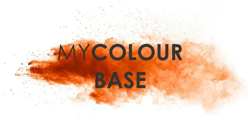 Cwmwl o liw daear islaw'r enw MyColour Base