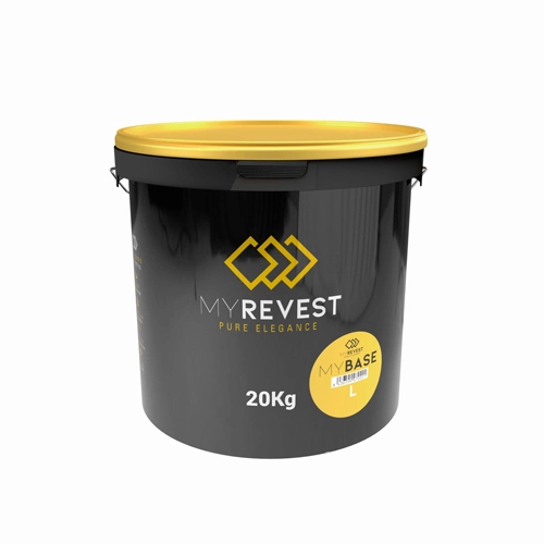 Sort kube af 20 kg MyRevest microcement forberedelse