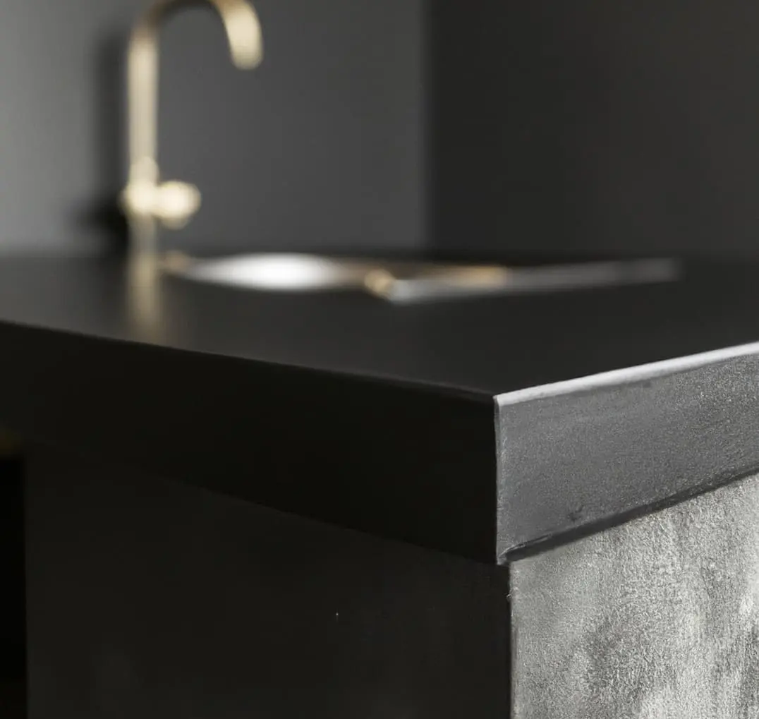 Black microcement countertop