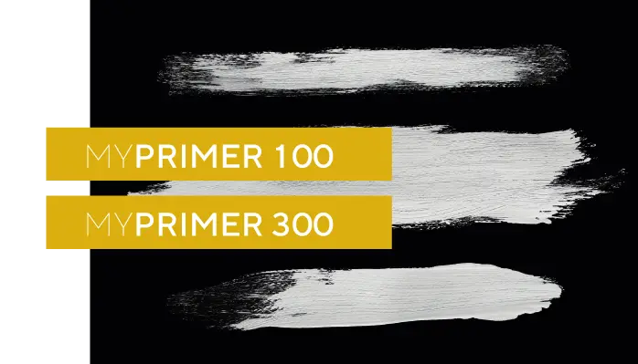 Several layers of primers on a microcement surface