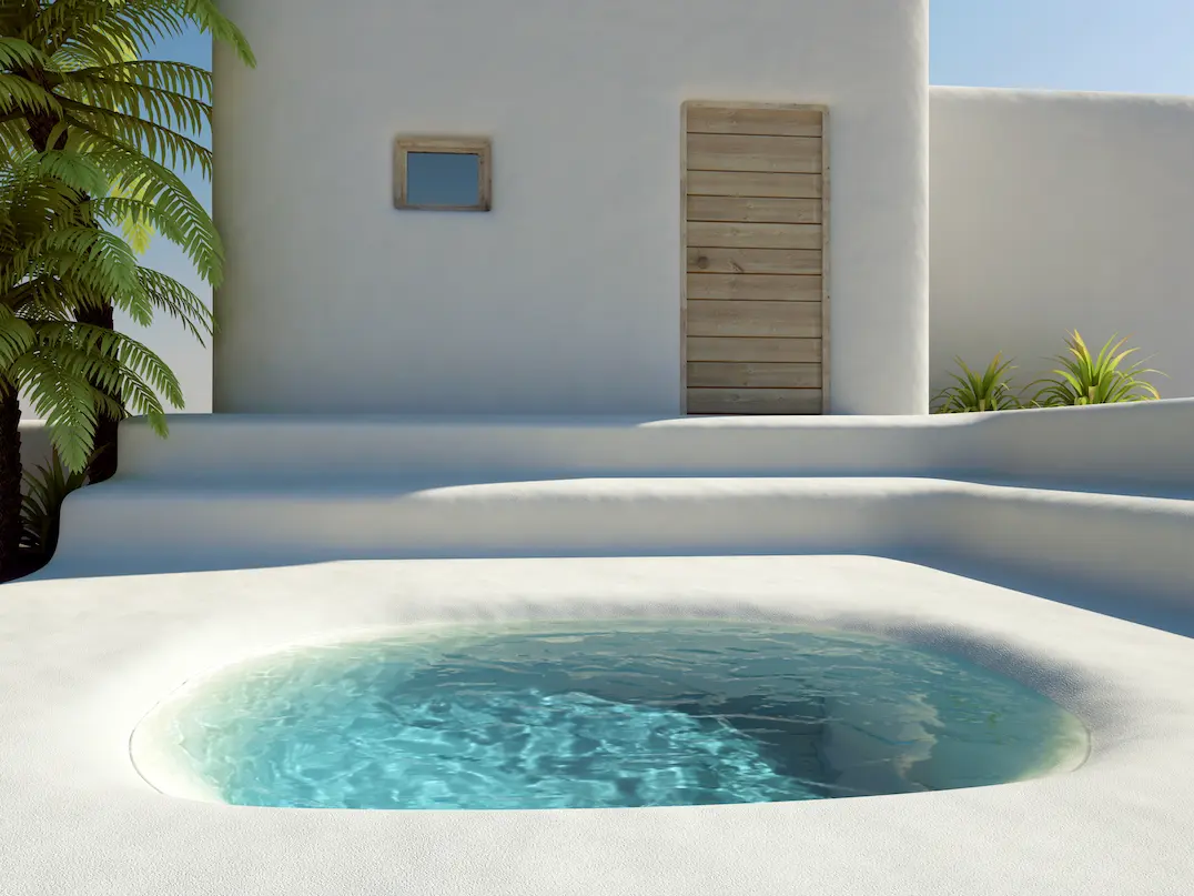 Microcement for white-colored pools
