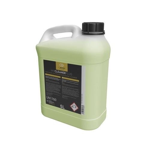 Jug of biodegradable Mycleaner Plus cleaner