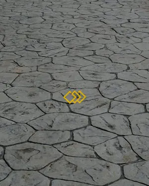 Printed concrete pavement in gray color