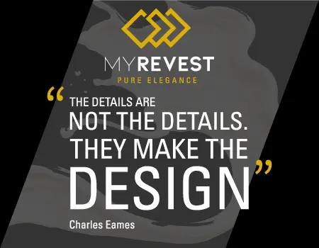 Komponen cair dari vernis MyRevest di atas logo merek