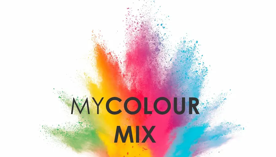 Dispersion dari pigmen biru, merah muda, hijau dan kuning di bawah nama MyColour Mix