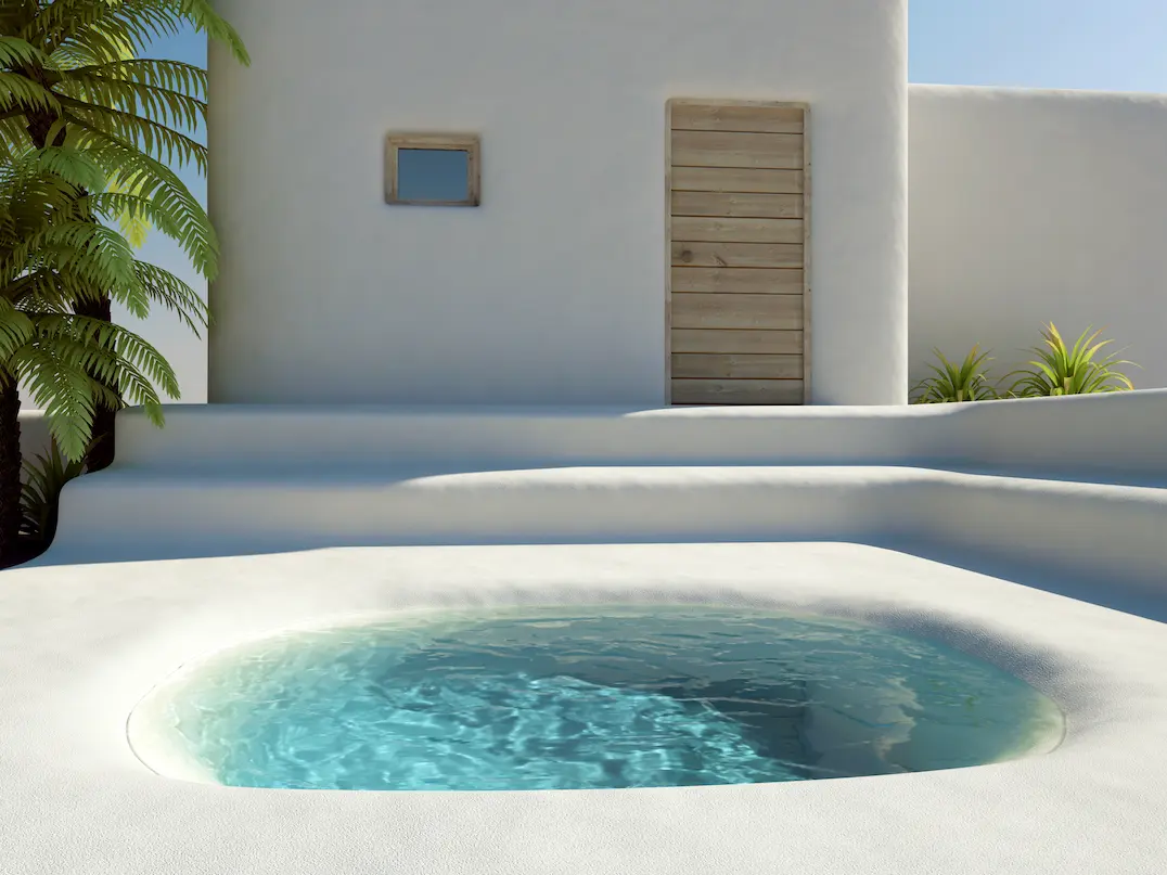 Microcemento per piscine in colore bianco