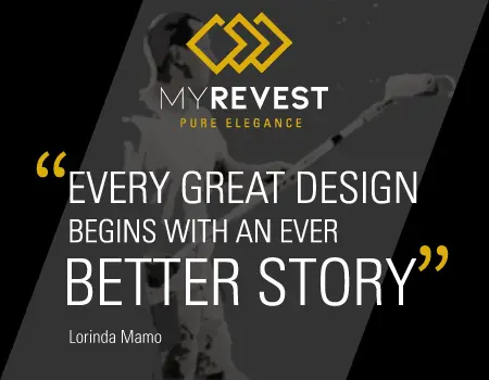 Logo MyRevest bersebelahan dengan seorang profesional yang sedang memohon varnish menggunakan roller putih