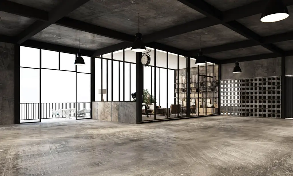 Industriell stil kontor dekorert med MyOxid metallisk maling under rusteffekt finish